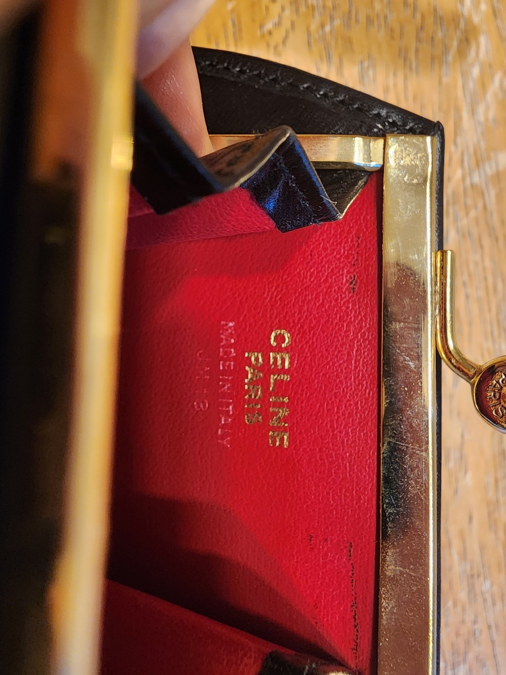 vintage Celine coin case featuring red suede and black leather Circa 1970's-1980 - Picture 12 of 16